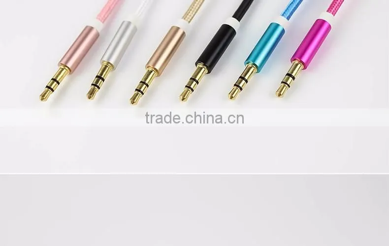 3.5mm Aux Cable Jack to Jack Gold Plated Universal Audio Cable Male to Male for Car for iPhone Beats' headphone