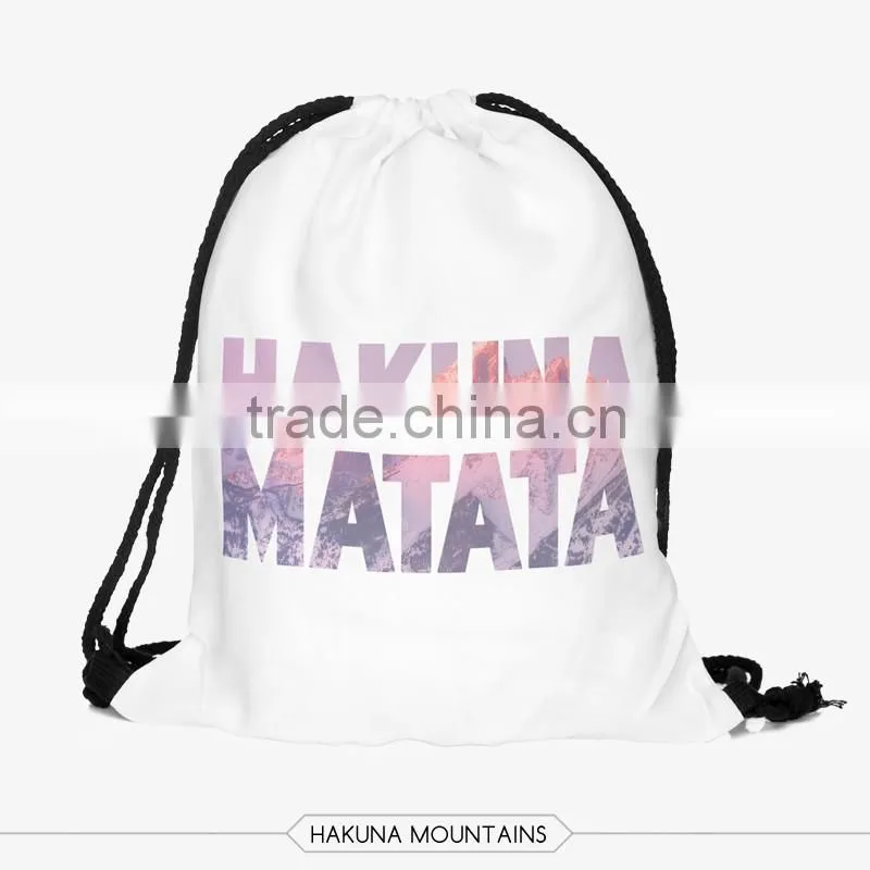 China Suppliers Hot Sale Full Print Sublimation Polyester Custom Drawstring Bag
