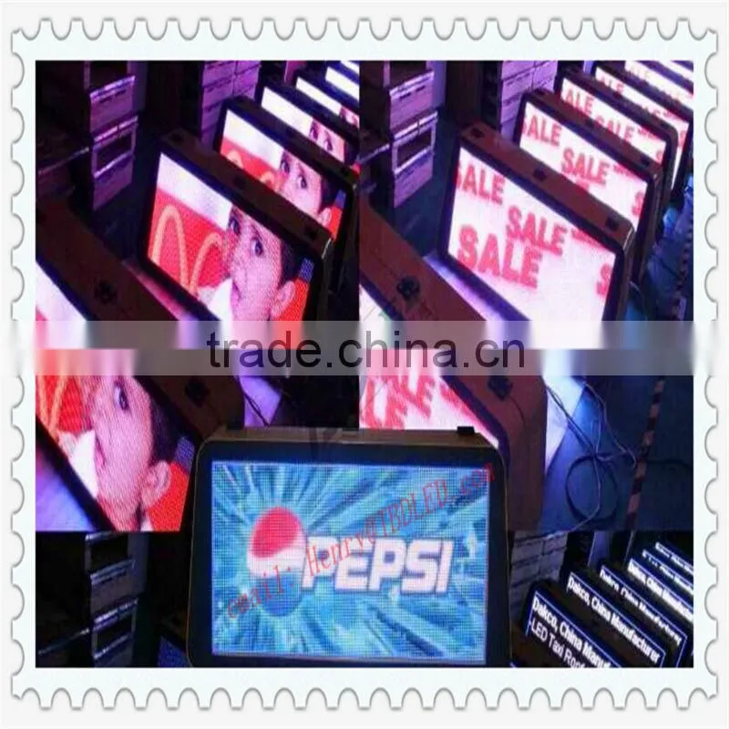 outdoor RGB P5 super bright LED taxi roof display screen with double-faced