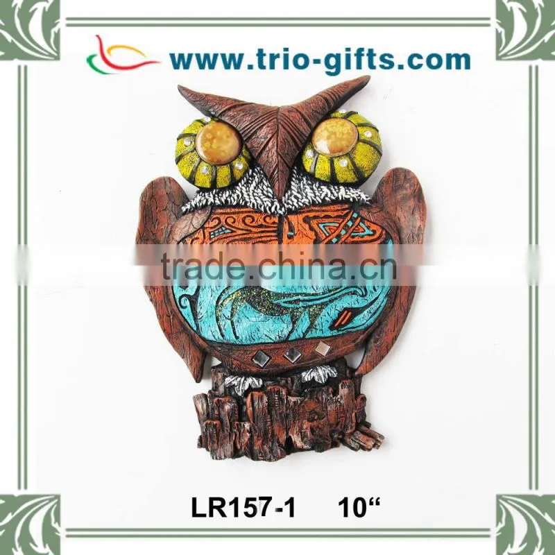 New products 2015 polyresin souvenirs Owl shape wall hanging
