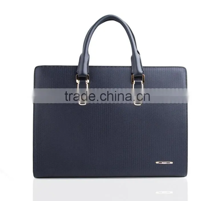 Mens Top Layer Real Cow Leather Shoulder Briefcase 14 Inch Laptop Bag Tote bag