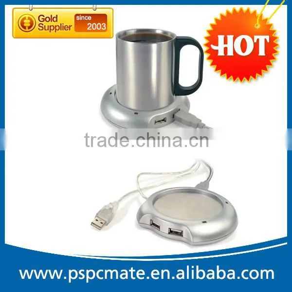 Cheap USB Mug Heater Cofee Tee Cup Warmer with Usb Hub as Christmas Gift