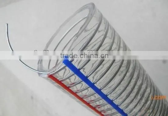 Weifang Clear PVC Steel Wire Reinforced Suction Hose/Flexible Transparent PVC Steel Suction Hose