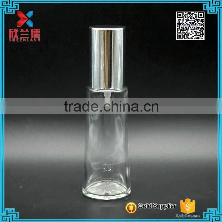 cylinder Screw Sealing perfume bottle empty glass bottle 50ml