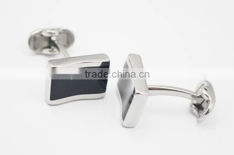 Wholesale Black Stainless Steel Custom Men's Cufflinks