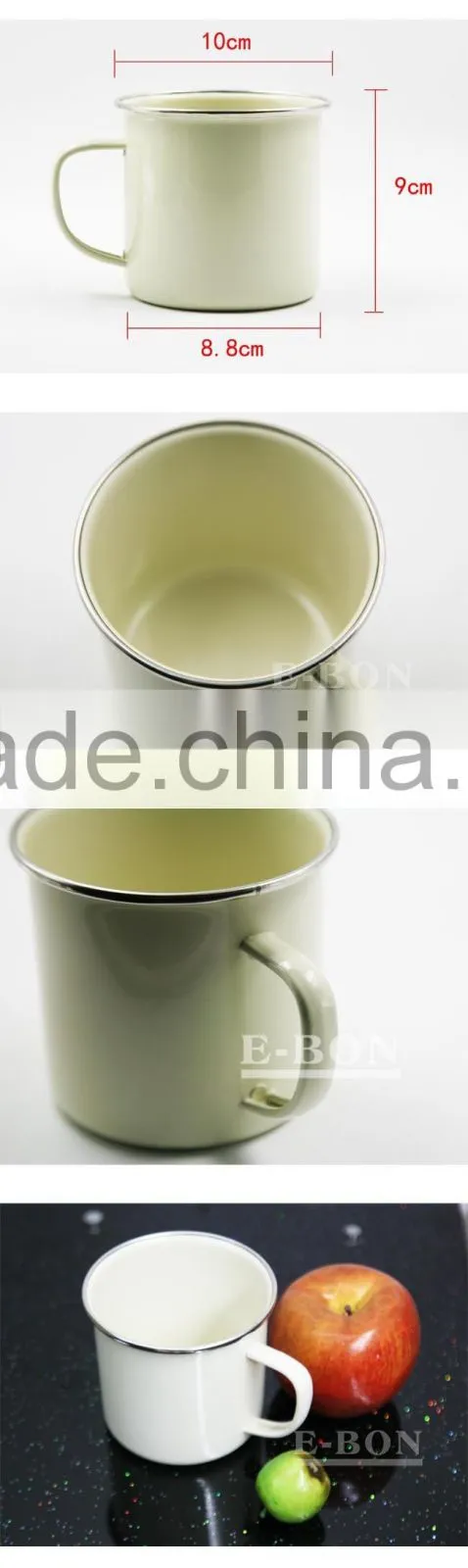 High quality metal white color enamel cup