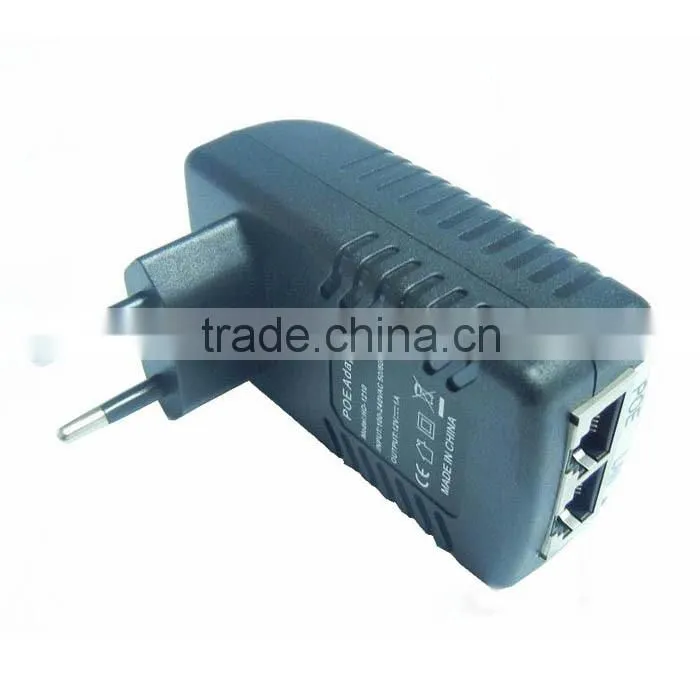 POE wallmount power adapter 12W/12W plug in POE power supply/12V 1A POE power adapter