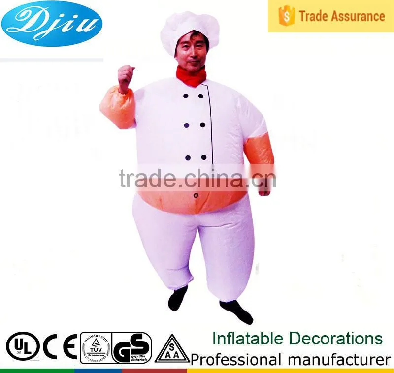 DJ-CO-134 Fatty Adult Airblown inflatable led light christmas gift cook chef outdoor jumpsuit