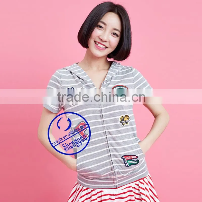 Custom pullover printed long hoodies for women
