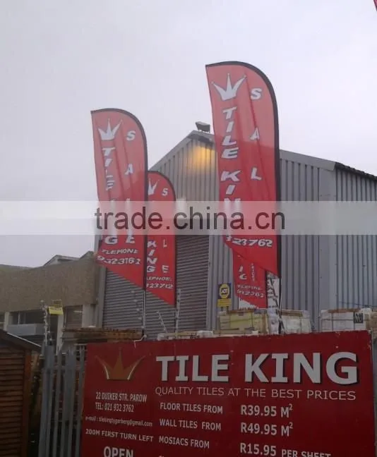 2016 new shape aluminium pole and cloth graphic beach flag