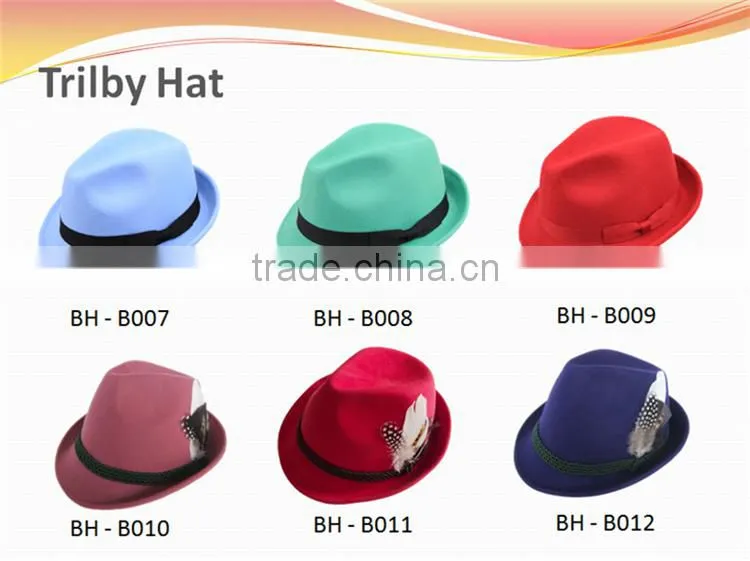 Winter Wool Felt Trilby Hats for men and women