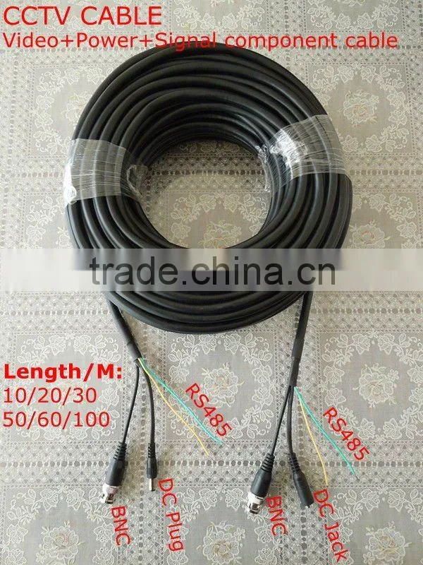 10m CCTV Cable:High grade Video+Power+Signal component cable for CCTV Camera,Black