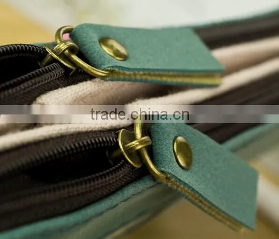 Hot sale two pockets school pencil bag/pencil case