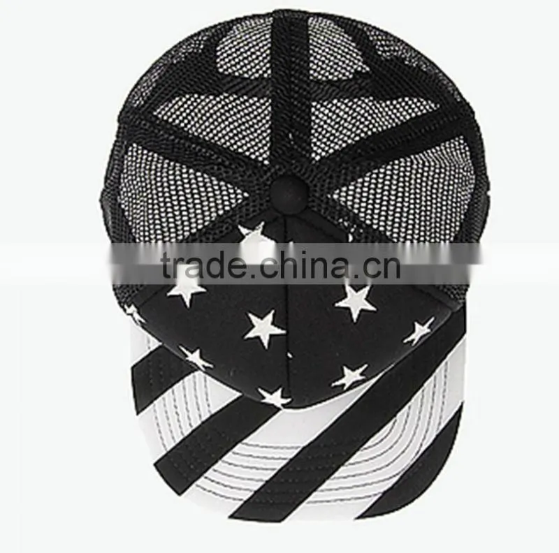 flat brim 5panel custom trucker hats with mesh