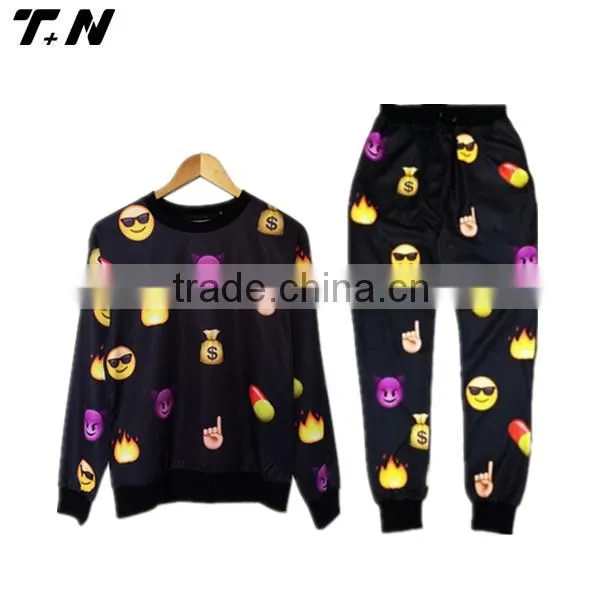 wholesale sublimation printed emoji unisex sweatpants