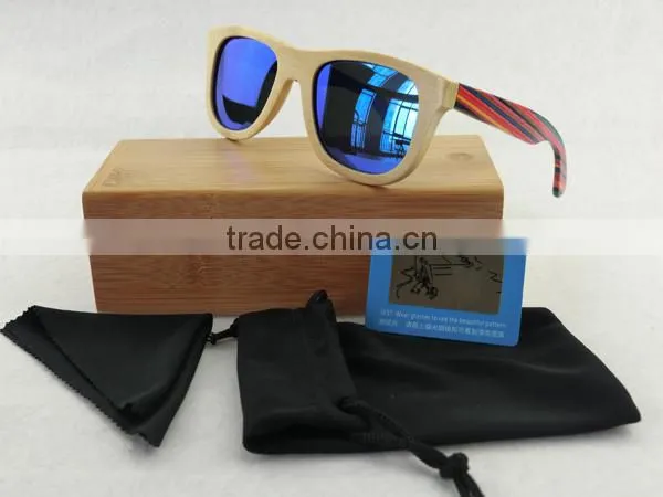 Wooden/Bamboo Temple Sunglasses skateboard wood eyeglasses