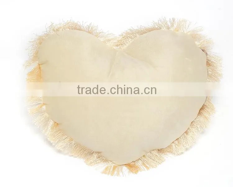 Newest heart shape cushion cover for sublimation, printing photo pillow