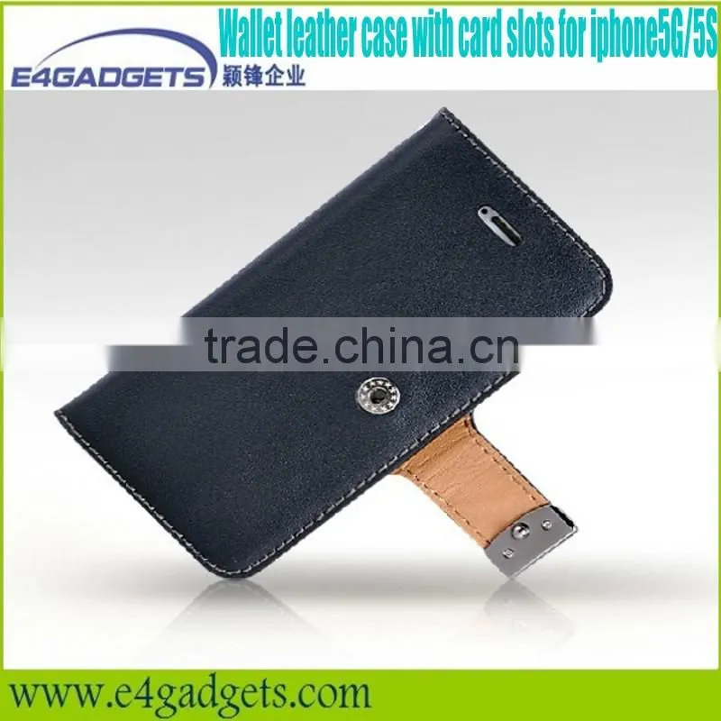2013 Hot selling Quality Genuine leather folio case for iphone5,for iphone5 cellphone cases