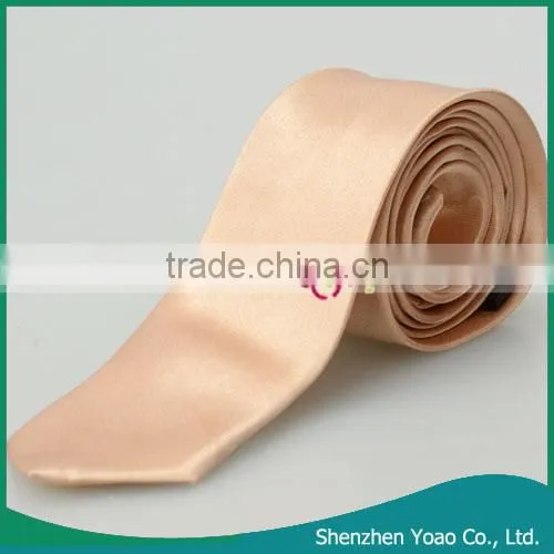 5 * 145cm Delicate Pure Color Mens Silk Ties Champagne