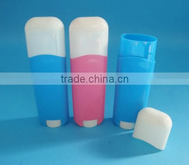 plastic flat oval lipstick tube, clear plastic lip balm tube, plastic cosmetic tube