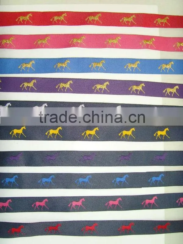 Metallic riding horse ribbon
