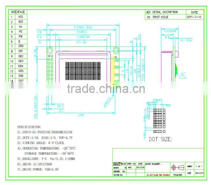 0802 cob lcd module display,yellow green STN lcd screen