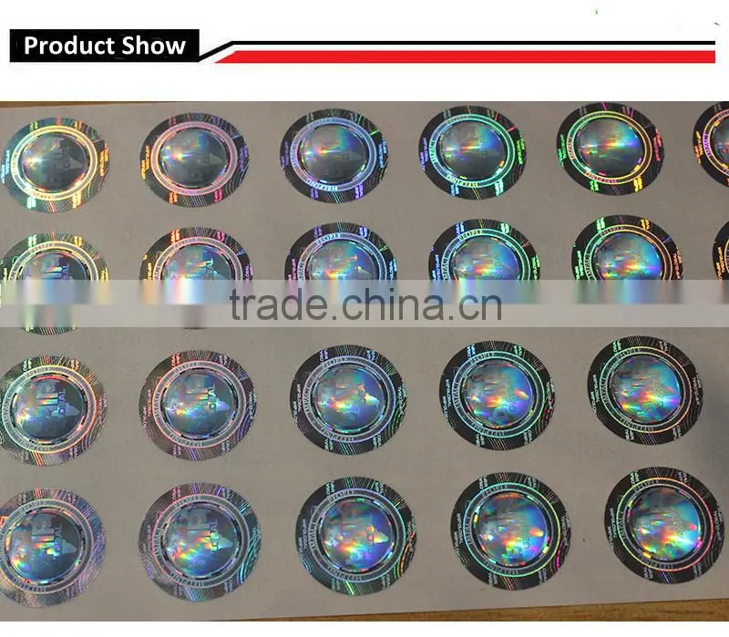Holographic sticker with lens effect waranty hologram stickers in sheet