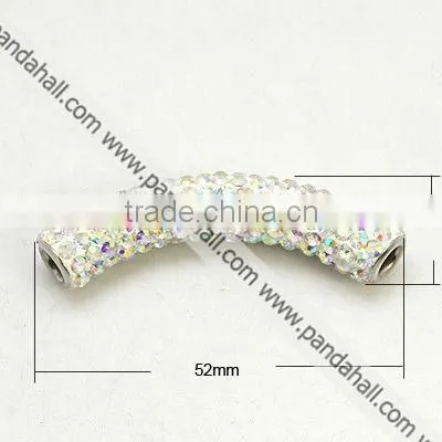 Polymer Clay Rhinestone Beads, with Stainless steel Core(RB-G129-28)