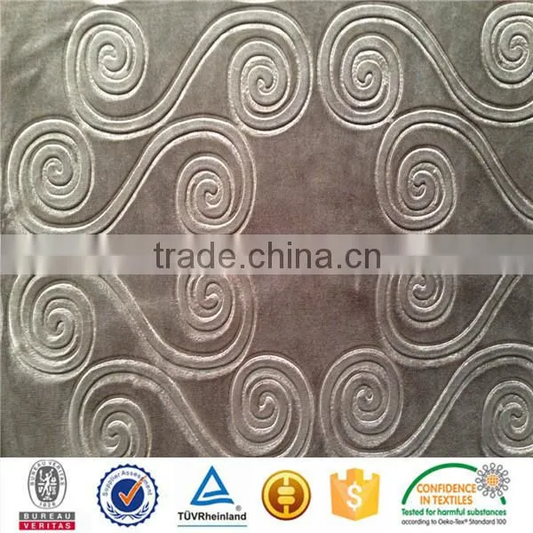 flower design solid 3D embossed velvet fabric