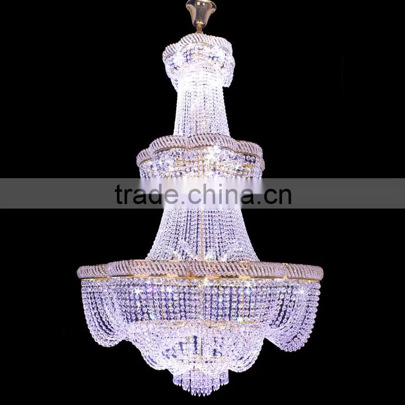 Trade Aussurance Big Hotel Entrance Decoration Chandelier Lighting Crystals for High Ceiling