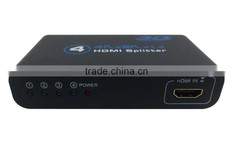 1x4 HD MI 2.0 Splitter 4K 1080P 4 port H DMI Splitter 1 in 4 0ut Audio Video Converter Support HDCP 3D with 5V Power adpter