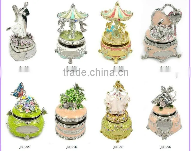 Mr Christmas Santa design wholesale metal music box carousel