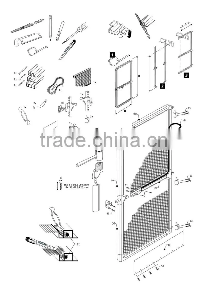 1m*2m Insect screen Frame door