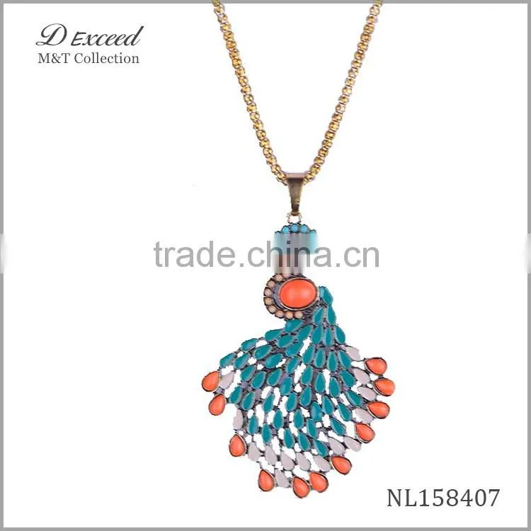 peacock pendant necklace,alloy pendant peacock necklace for women