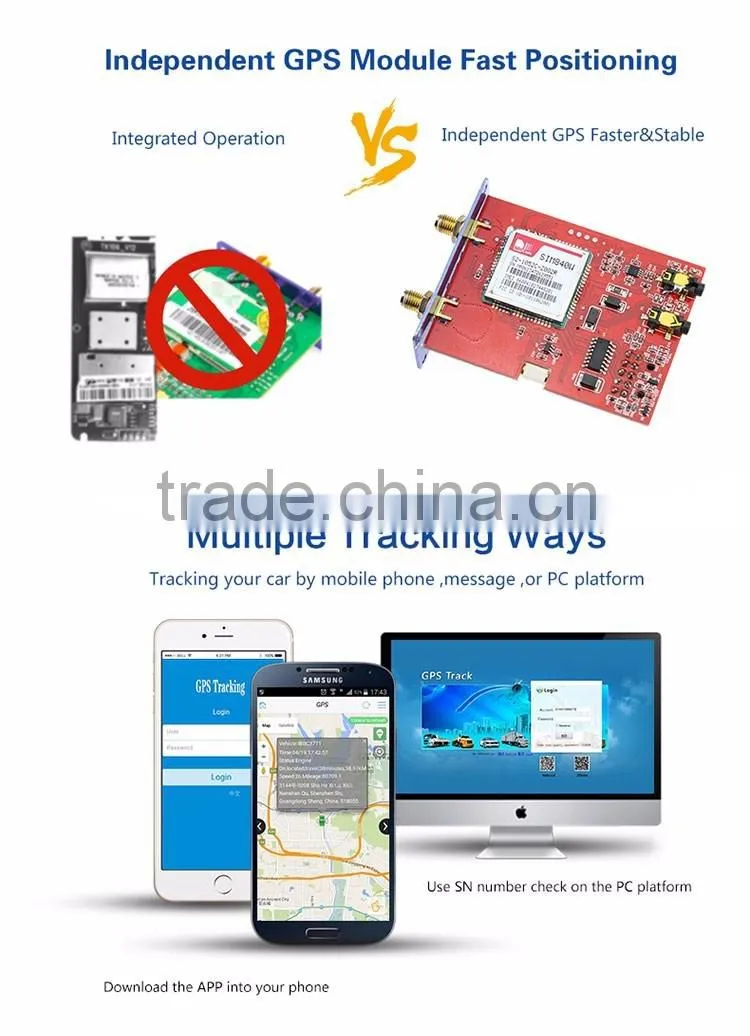 Aluminum alloy car vehicle GPS tracker Free Tracking Software