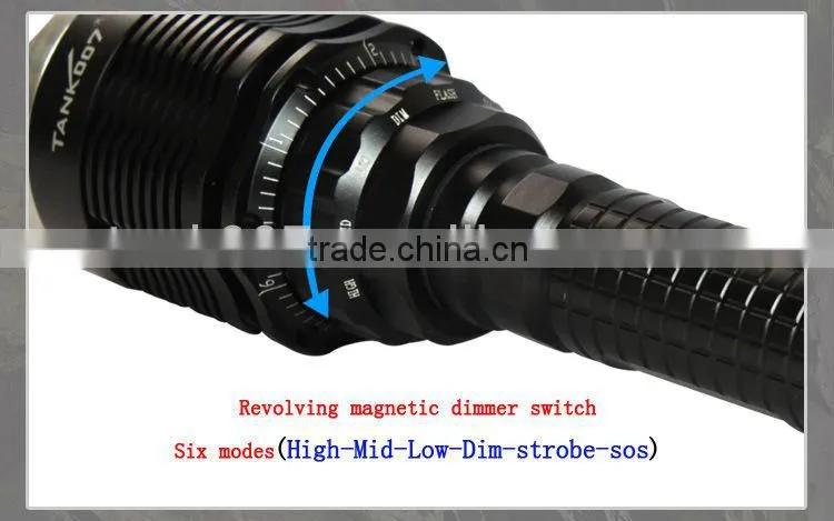 xm-l t6 LED flashlight with twisting magnetic dimmer switch (TANK007 TR08)