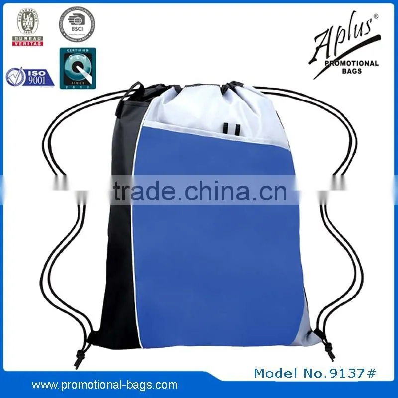 210D polyester drawstring backpack bag gift bag