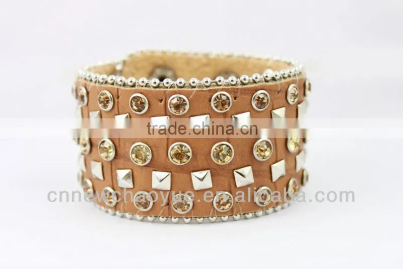 Fashion leather cord wrapped beraded bracelet cheap prices