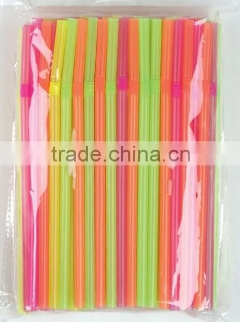 disposable solid crazy folding art plastic drinking straw