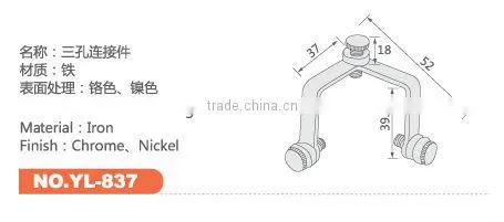 glass railing fittings Three way spider bracket
