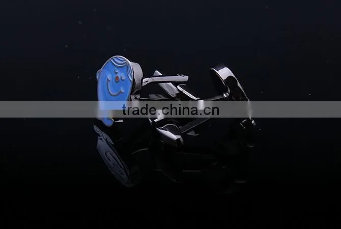 Blue Enamel Funny Cufflink
