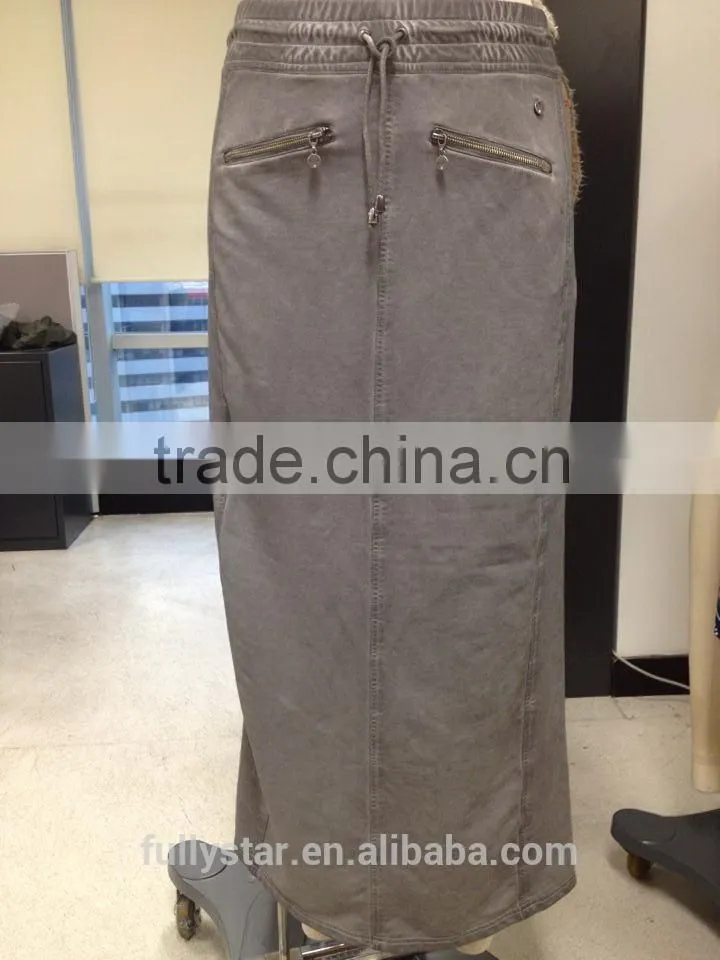 long skirt ladies garmet dye fashion style 2015