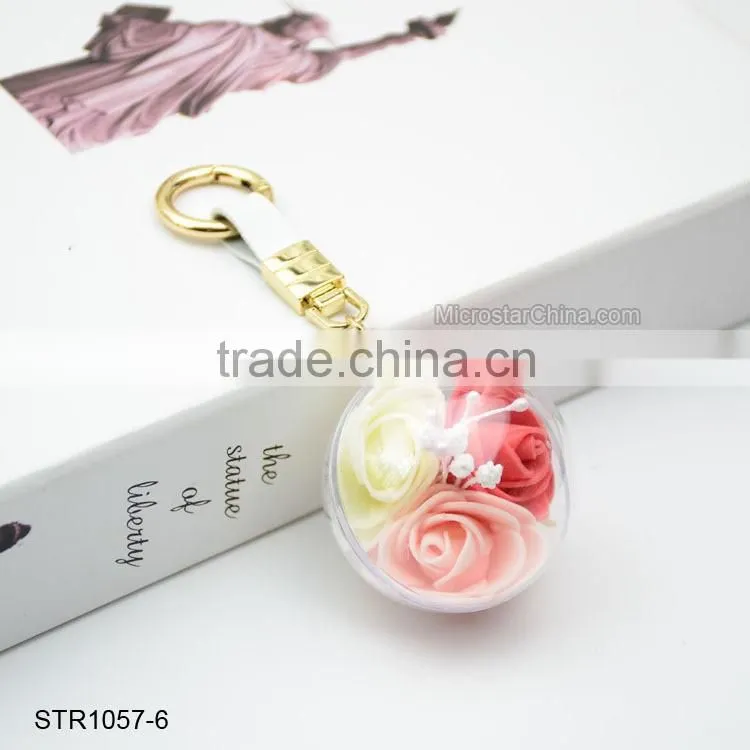 Promotional Flower Crystal Ball Keychain