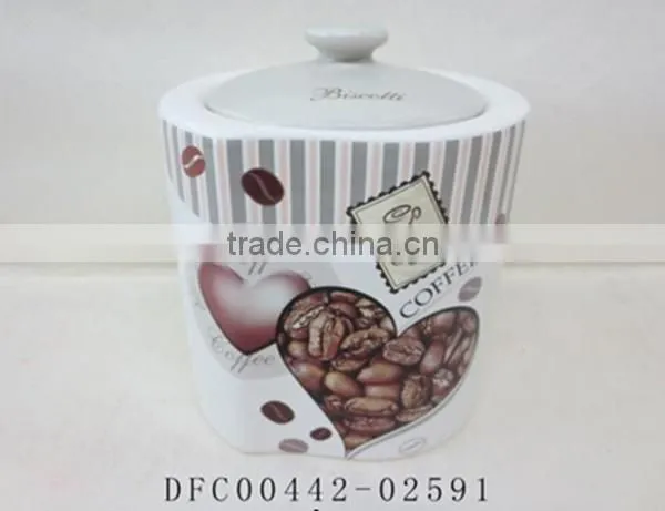 Decorative Ceramic Kitchen Spice Bottle Jar with Yellow Olive Handpaint