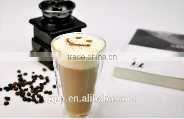 Cone-shaped glass cup/ starbucks double layer glass cup