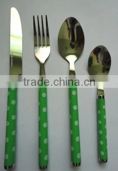 North American market plastic handle tableware set