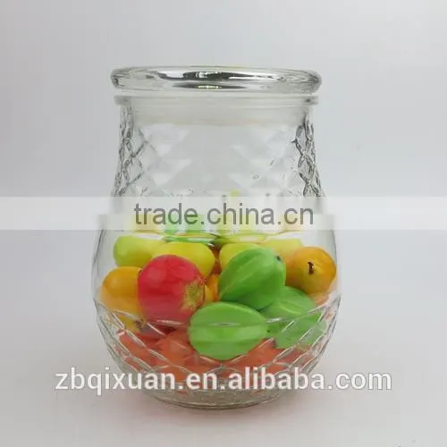 Unique Design Glass Cookie Jar with Lid