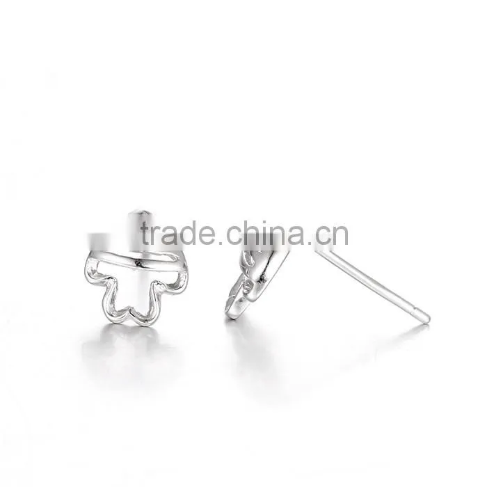 Earring Stud Aminal Fish Shape Silver Jewelry Earrings for Women SEB055W