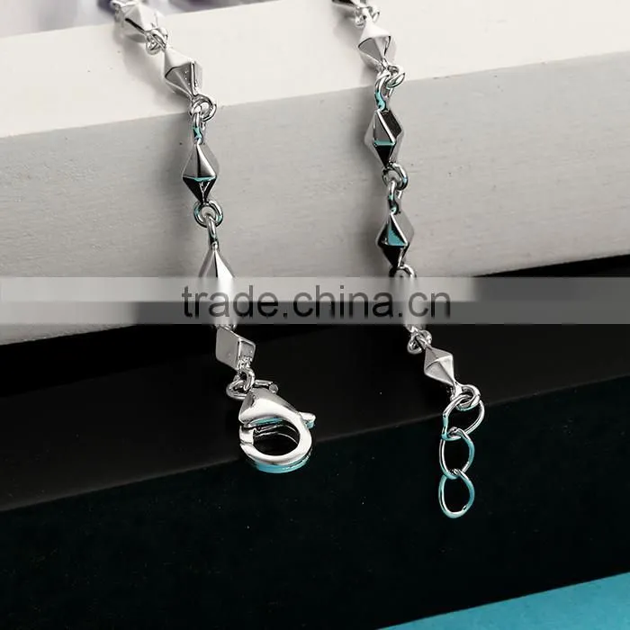 925 Sterling Silver Blue Opal Bracelet For Men Fine Jewelry SBI182W