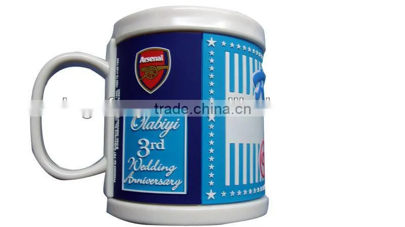 Brasilia coffee mug cup with soft pvc logo